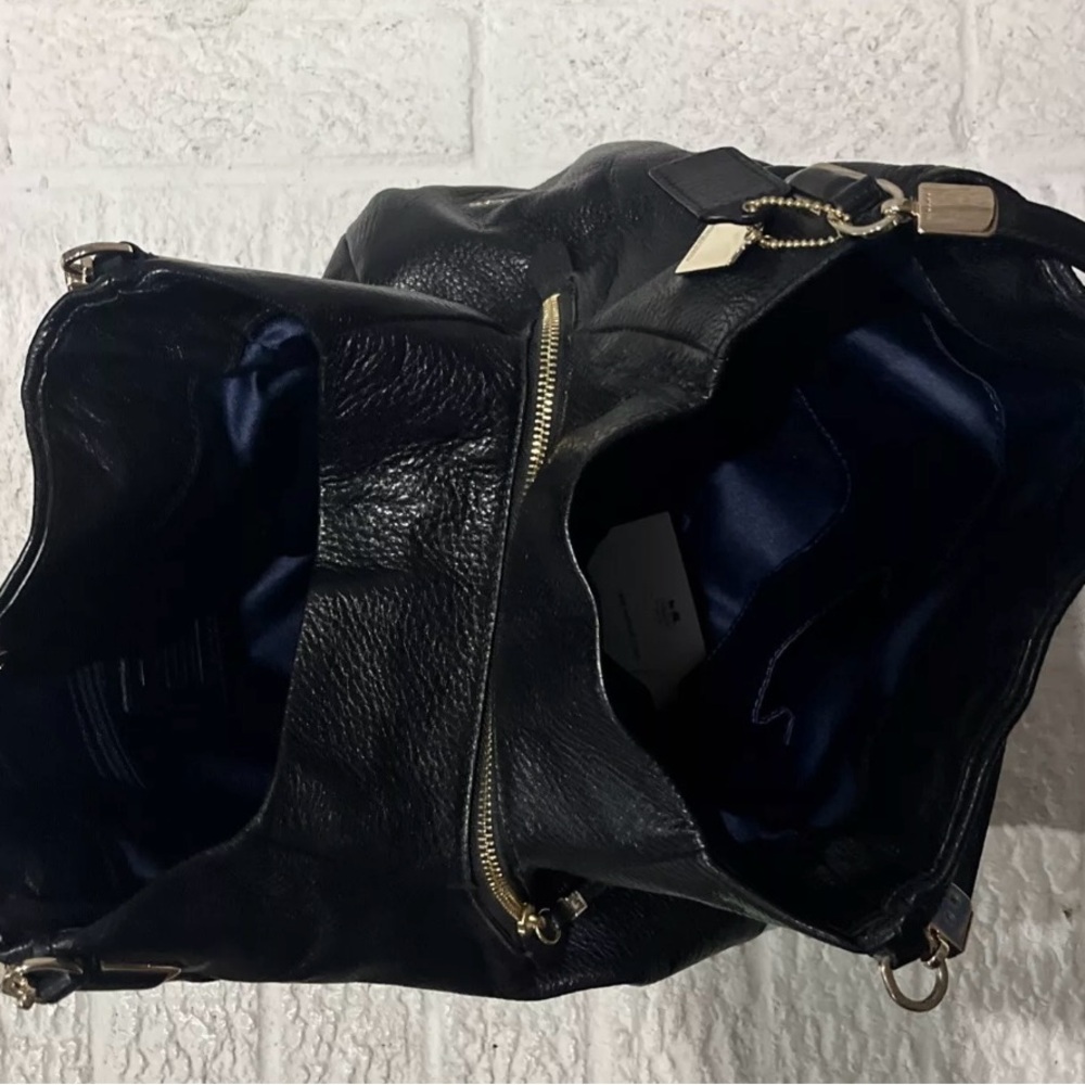Coach Madison Phoebe Plum Pebbled Leather Triple Compartment Shoulder Bag 26224 - Picture 8 of 11